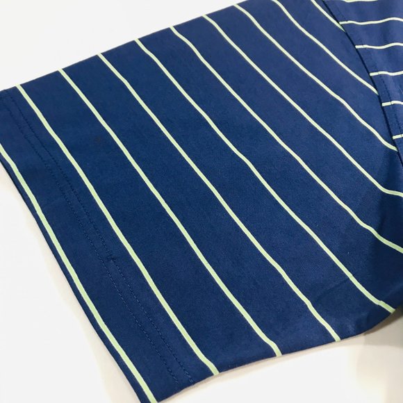 Peter Millar Navy Blue W/ Green Stripes Golf Polo Shirt Men's Size XL in EUC - Picture 3 of 11